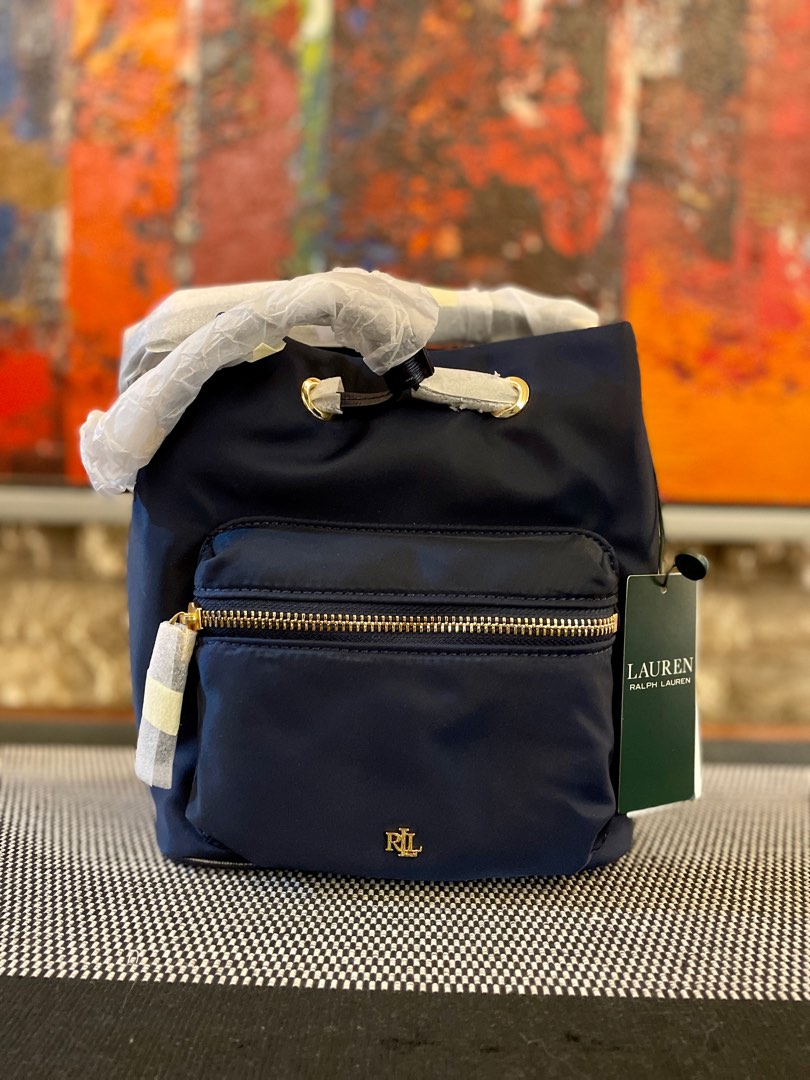 Ralph Lauren Nylon Mini Debby II Navy Drawstring bag Luxury