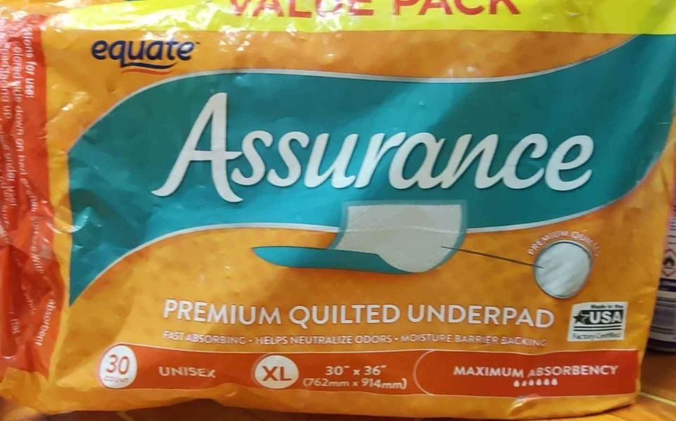 Repack (2pc) Equate Assurance Premium Quilted Underpad,, Health &  Nutrition, Assistive & Rehabilatory Aids, Adult Incontinence on Carousell