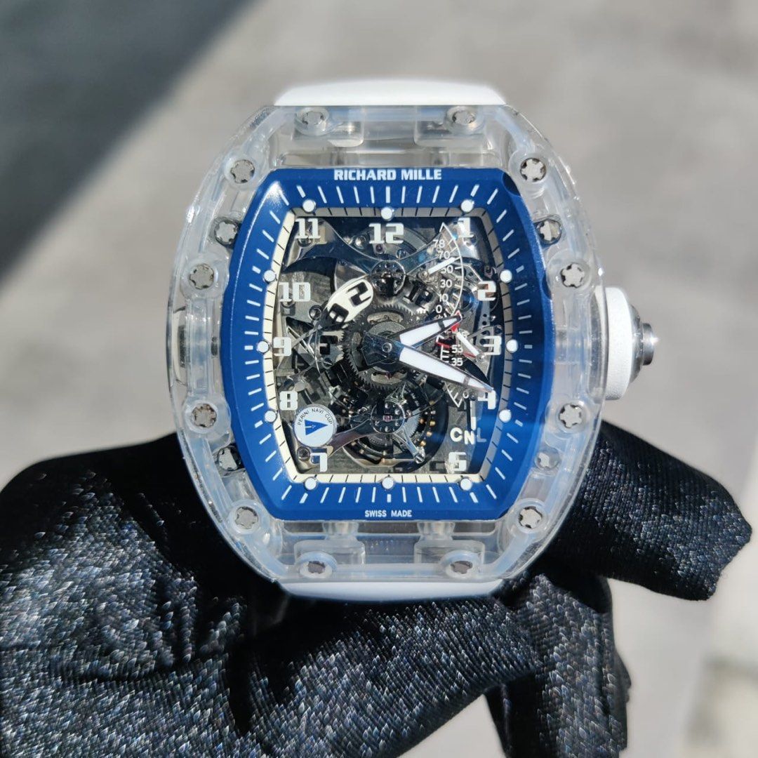 Richard mille blue sapphire skull tourbillon on sale