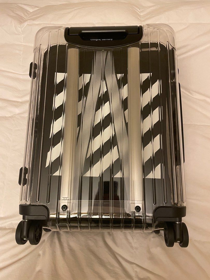 Rimowa off white hand carry roller luggage, Hobbies & Toys, Travel