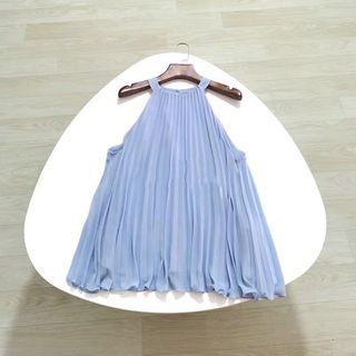 RTP$49.90 • Luxe Pleated Halter Top Lush Baby Blue