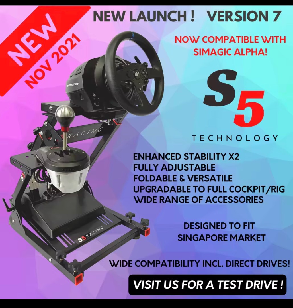 S5 Racing Wheel Simulator Stand, Video Gaming, Gaming Accessories