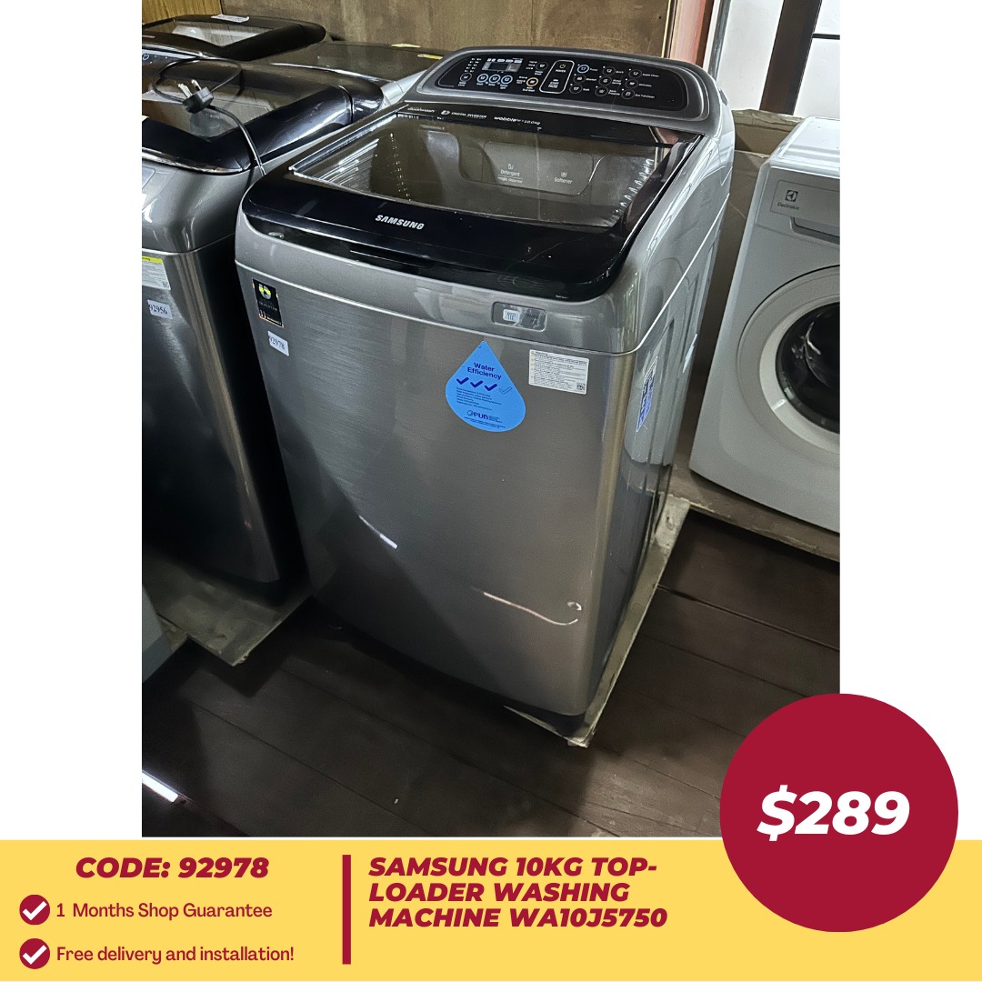 Samsung 10KG TopLoader Washing Machine WA10J5750 (92978), TV & Home