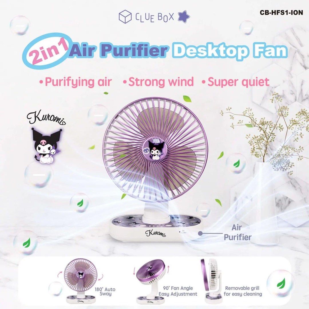 Sanrio 2in1 Air purifier x Desk Fan Hello Kitty Kuromi My Melody