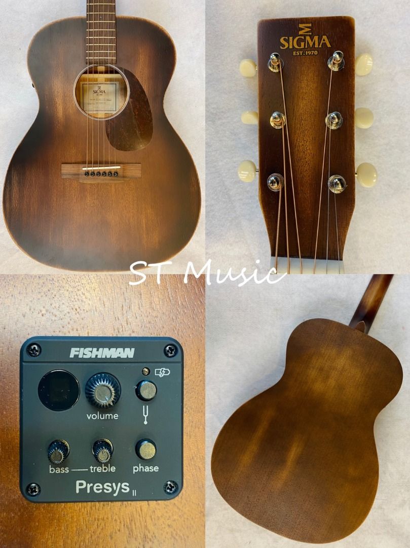 Sigma 000M-15E-AGED 木吉他/附FISHMAN拾音器, 興趣及遊戲, 音樂, 樂器