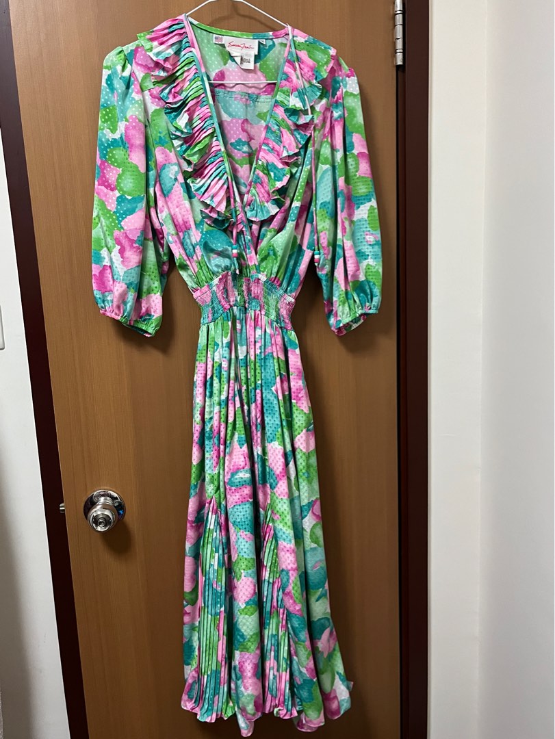 Susan Freis one piece dress 古著80年代連身裙, 女裝, 連身裙& 套裝