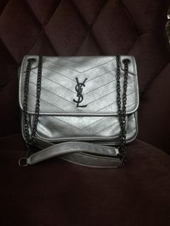 Tas YSL silver vintage  kulit pecah seribu