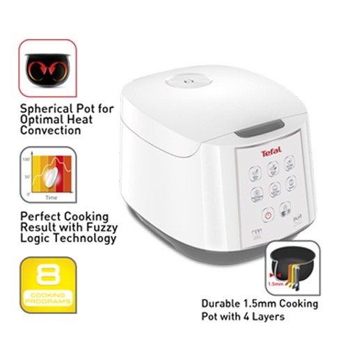 Tefal 1.8L RK732167 Fuzzy Logic Spherical Easy Rice Cooker, TV & Home