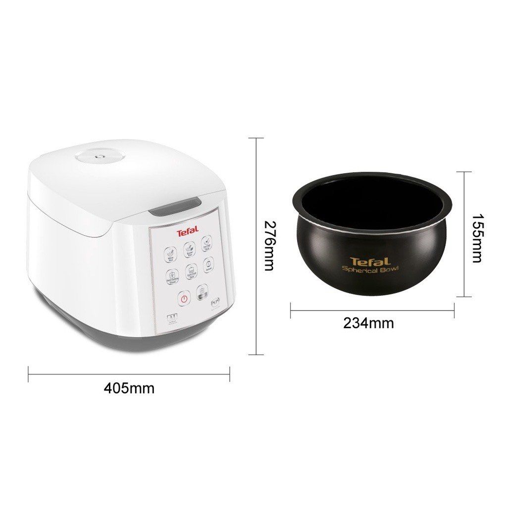 Tefal 1.8L RK732167 Fuzzy Logic Spherical Easy Rice Cooker, TV & Home
