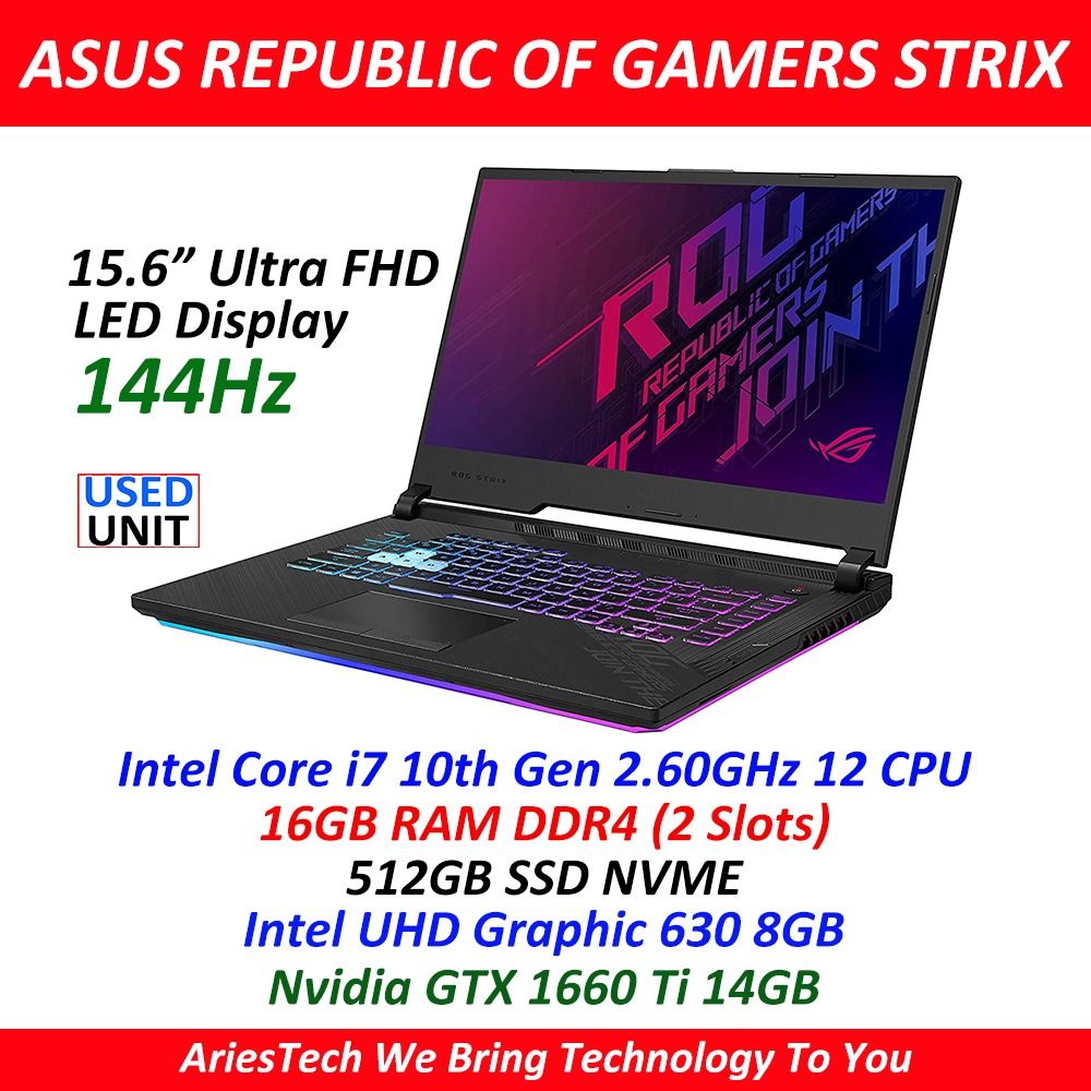 Used Asus Republic of Gamers STRIX Serious Gaming Laptop At Aries ...