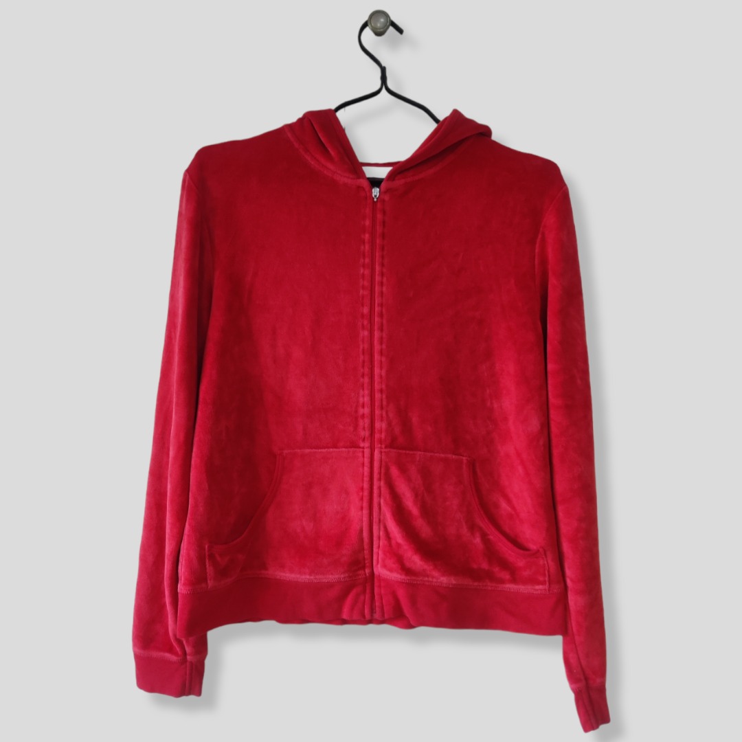 Victoria's Secret Red Velour Full Zip Hoodie Track Jacket | 90s Y2K ...