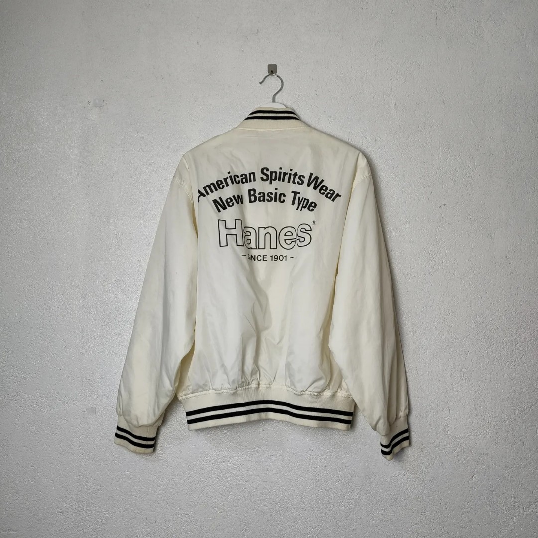 Vintage Hanes Nylon varsity Jacket, Men's Fashion, Coats, Jackets and ...