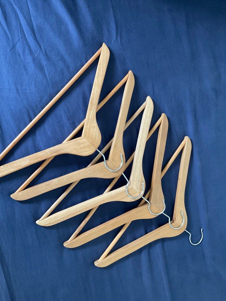Wooden Clothes Hangers (set of 5), Furniture & Home Living, Home