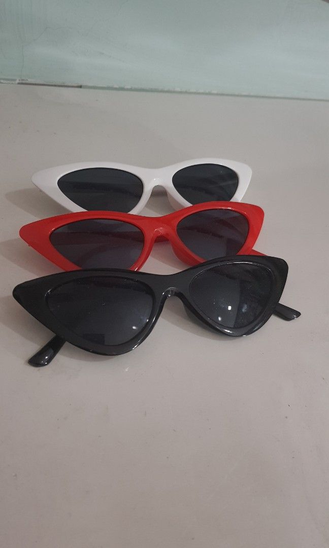 Y2k vintage aesthetic korean sunglasses cat eye glasses, Fesyen