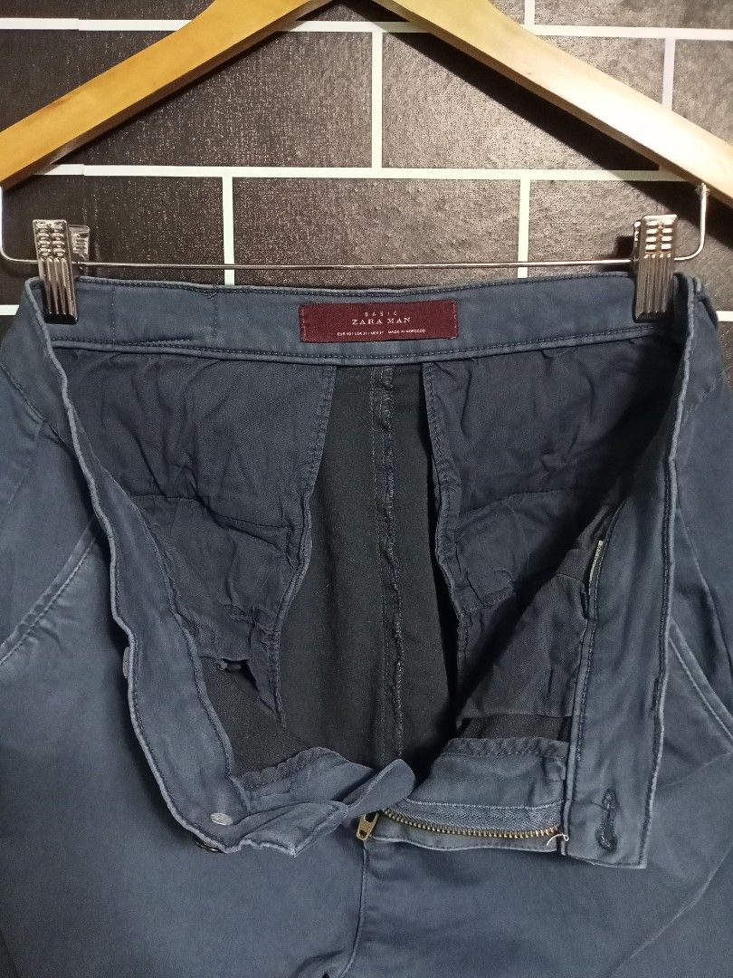 Jean Skinny Zara Homme Délavé Et Détruit - Taille 34, Coupe étroite, Gris Pierre