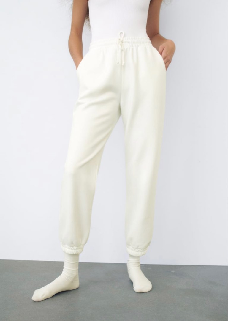 White zara joggers outlet