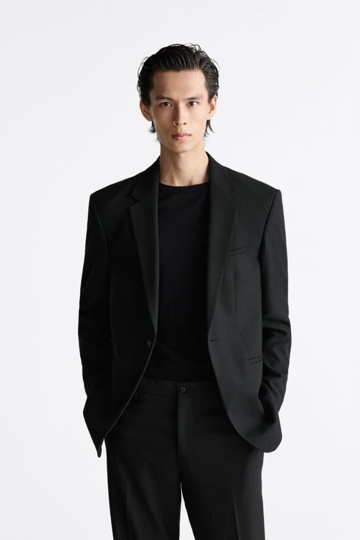 Zara Textured Suit Blazer Men s Fashion Coats Jackets and