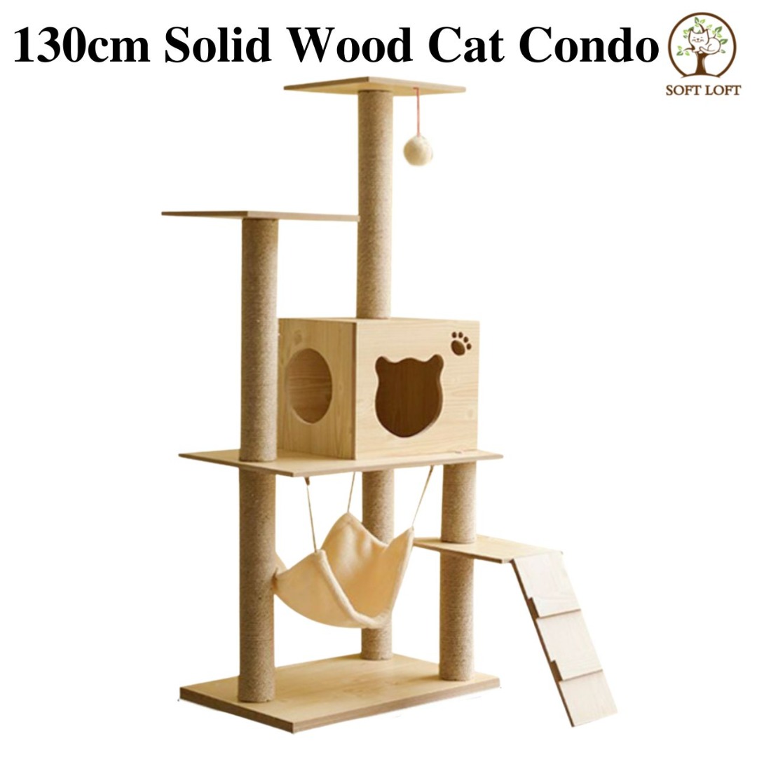 130cm Cat condo Solid Wood Cat Condo Cat House Cat toy/Pet Large Condo