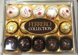 15pcs Ferrero Collection 162g Ferrero Rondnoir, Ferrero Rocher, Raffaello Chocolates
