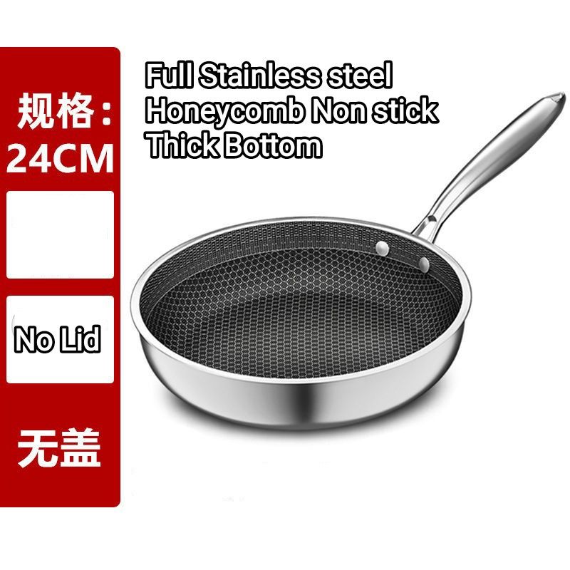 24cm Stainless steel nonstick pan electroplating without