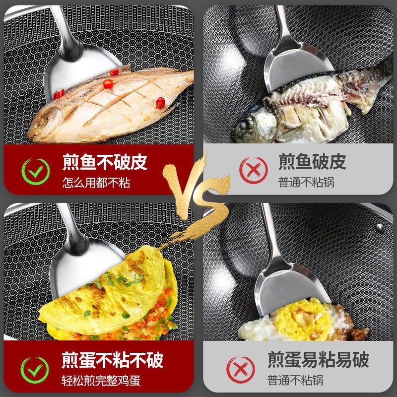 24cm Stainless steel nonstick pan electroplating without
