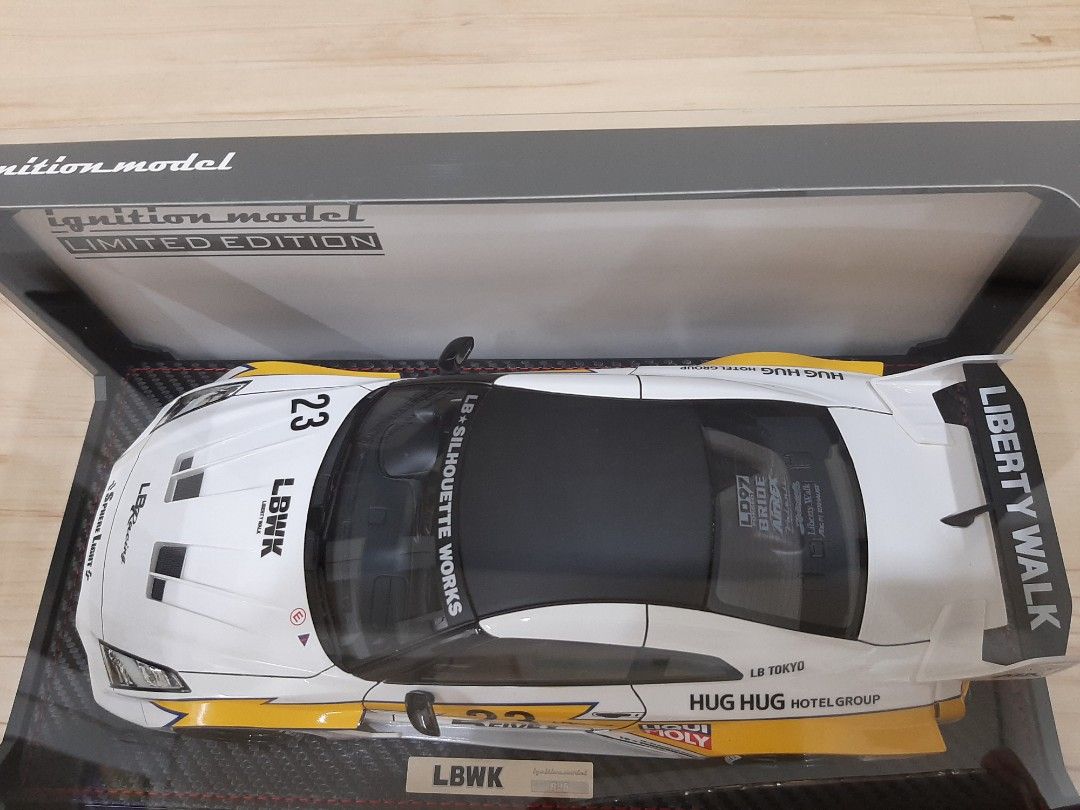 日本官網限定70台] IG2959 1/18 LBWK GT Nissan 35GT-RR 白/黃附引擎