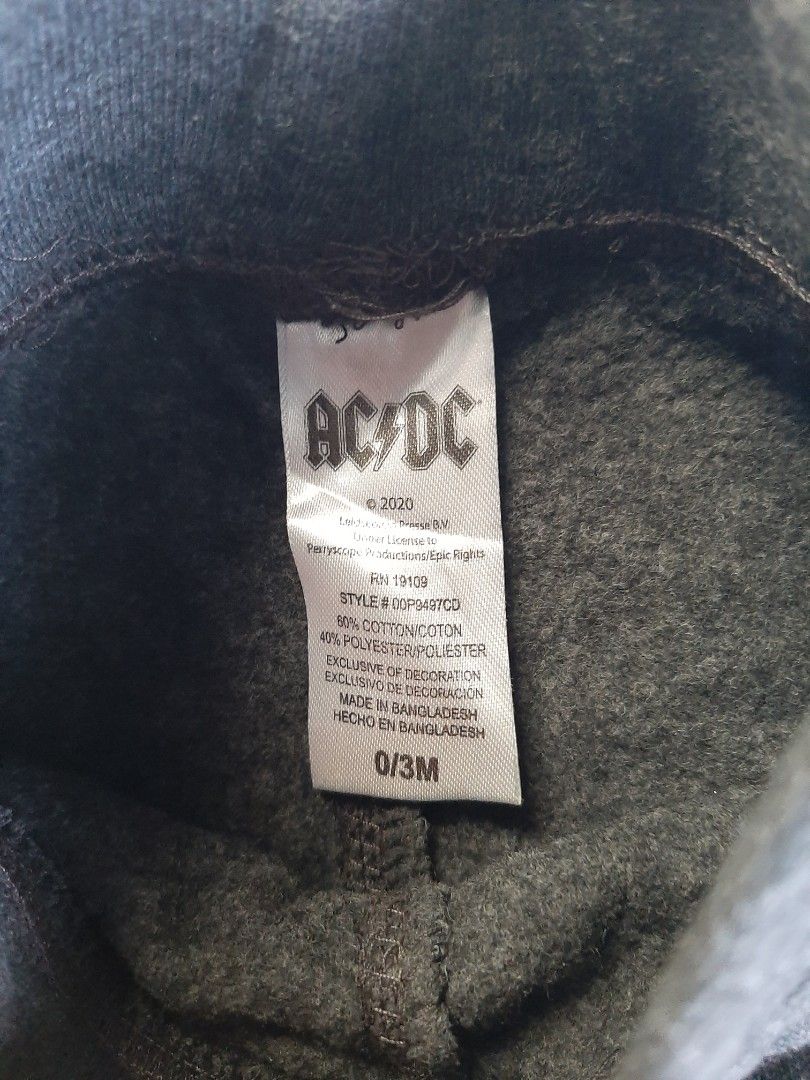 AC/DC baby pants for 0 to 3M, Babies & Kids, Babies & Kids Fashion on ...