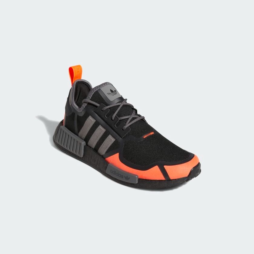 Nmd_r1 shoes grey  grey  solar red top