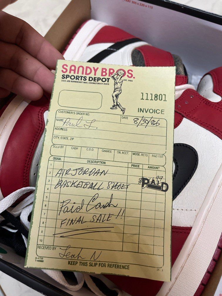 Air jordan 1 off white receipt clearance