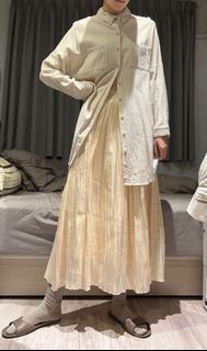 Air Space Lady長版棉麻襯衫