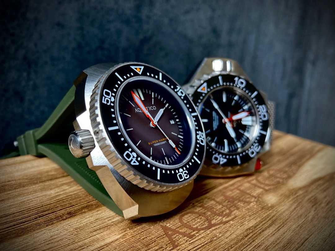 Aquatico SUPER MARINE 1000m DIVE Divers WATCH on Vulcanized