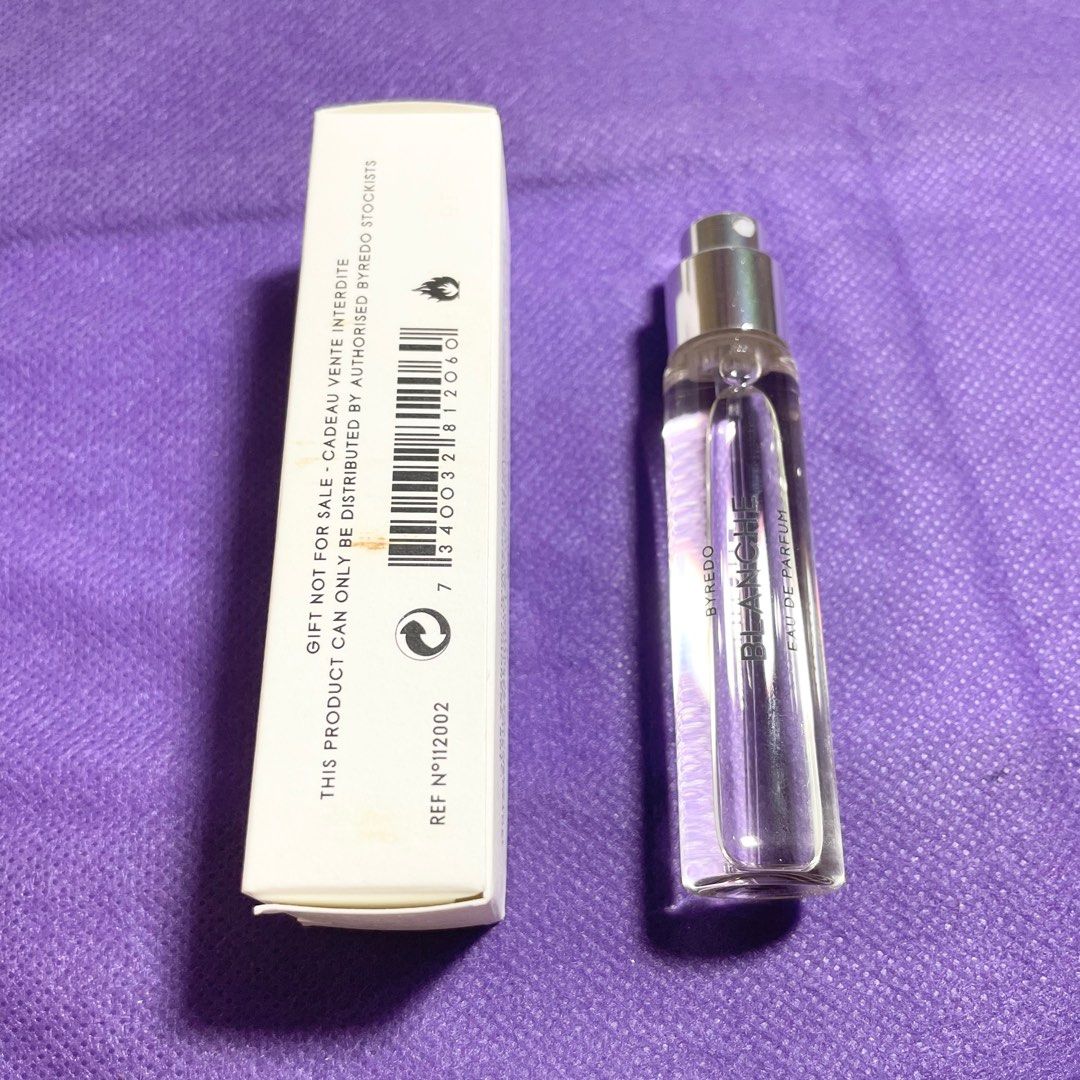 AUTHENTIC Byredo Blanche eau de parfum perfume spray 12ml (Category: Fragrance & Deodorants) located in Pasig City. Submitted by vanityboutique (Listing ID 1215705480, Image 2). Description: Pm for more details perfume 12ml with box Brand new and authentic Selling low and affordable One of the best selling brands in the makeup skincare perfume world .
