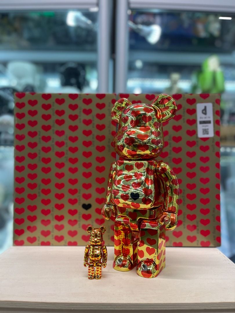 Bearbrick x Hide Gold Heart 400% 100%, 興趣及遊戲, 玩具& 遊戲類