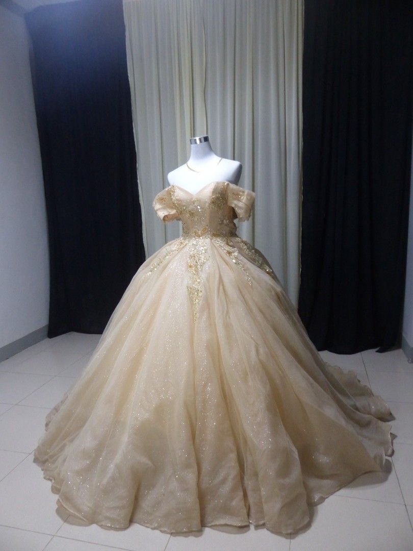 Beige ball gown discount