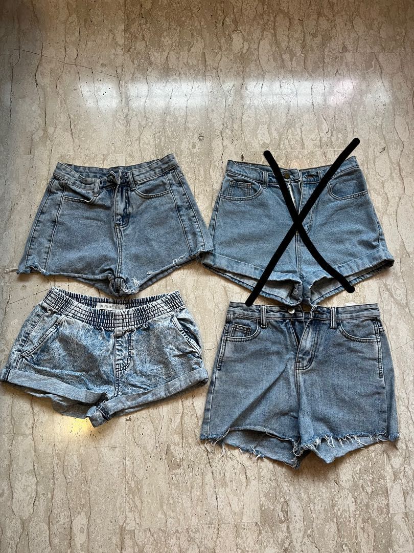 blue jean shorts