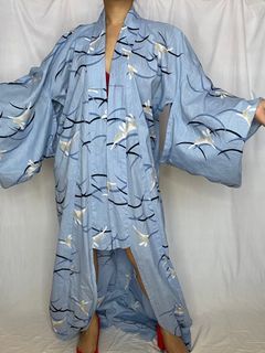 Blue Long Kimono Bathing Dress