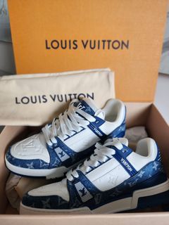 New Louis Vuitton Men's Trainer 2 Sneaker Shoes Black and White Size  11.5 $1660