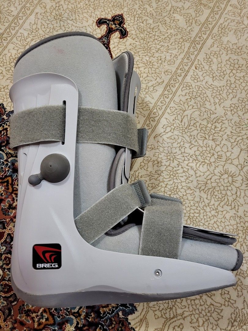 BREG Orthopedic Leg Brace Walking Boot Leg Surgery Gray Size L