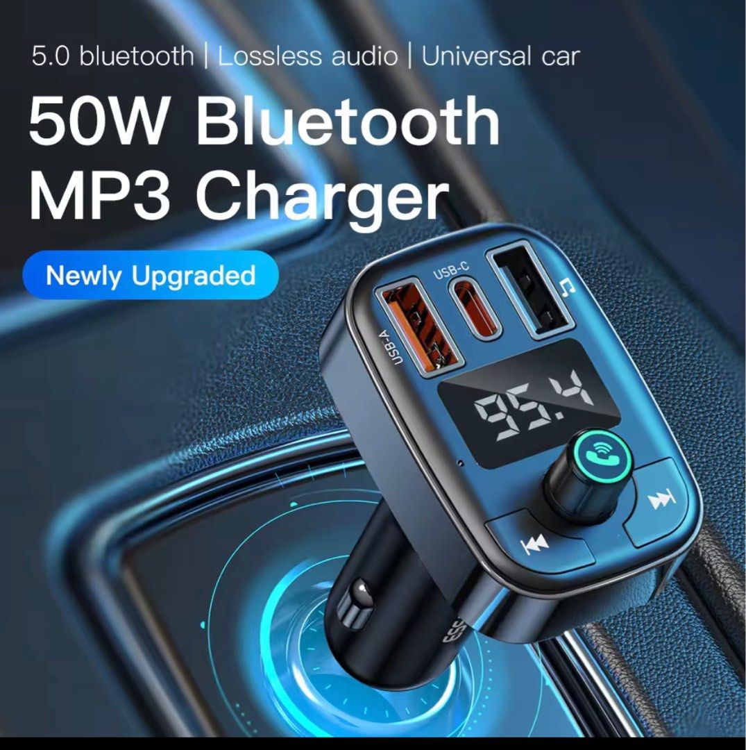 Car Bluetooth Transmitter and 50W Charger (USB &Type C), Car Parts
