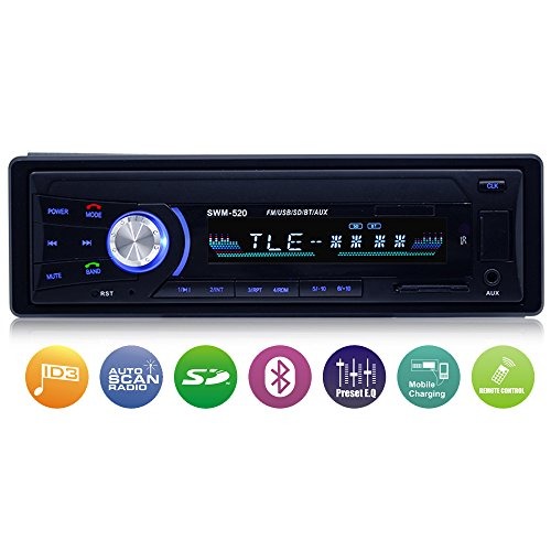 Car Stereo, Single Din Car Radio with Bluetooth, Universal InDash Car