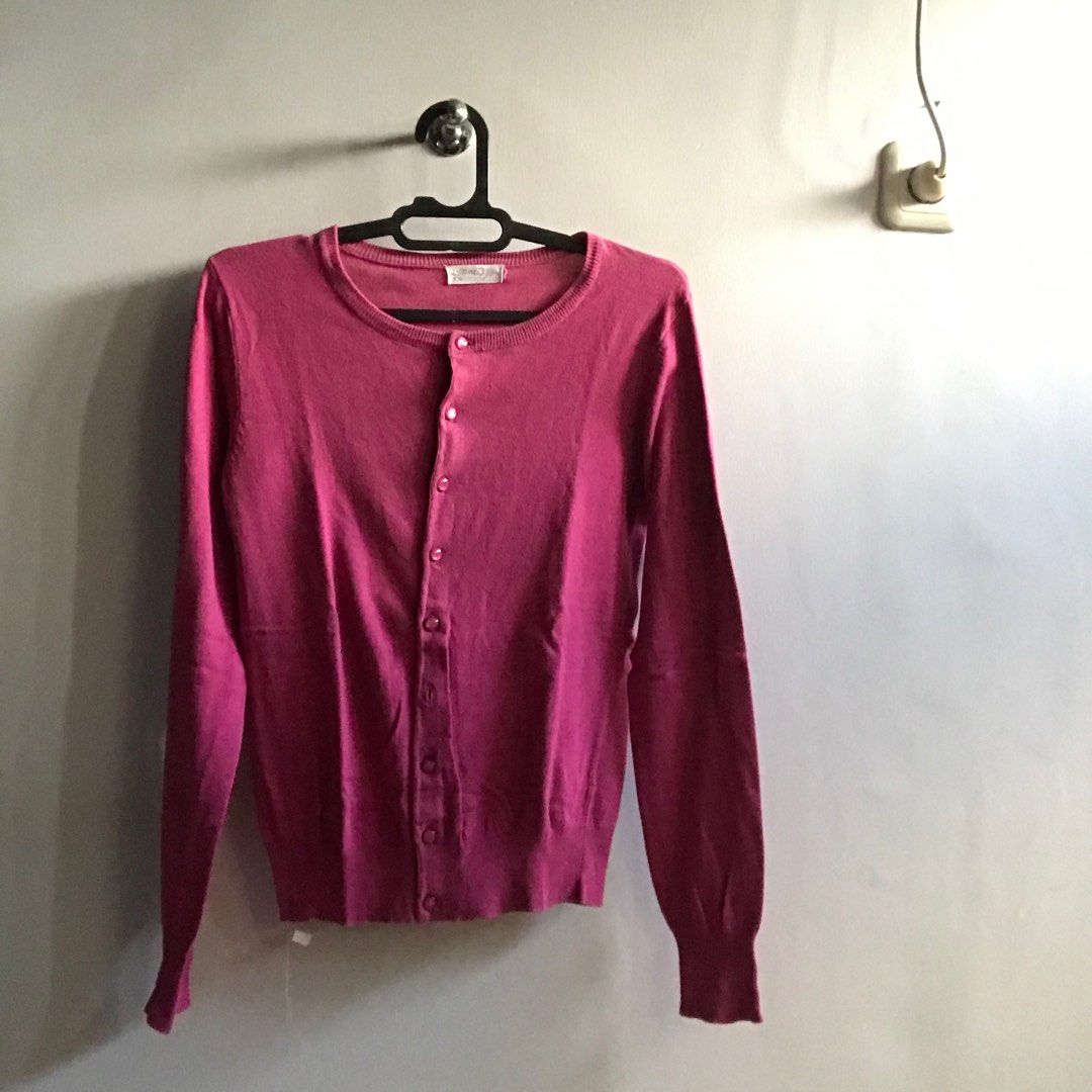 Cardigan Candies Fuschia Fesyen Wanita Pakaian Wanita Baju
