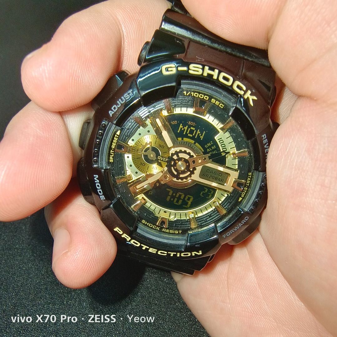Casio G Shock GA 110 Black Gold Japan Set
