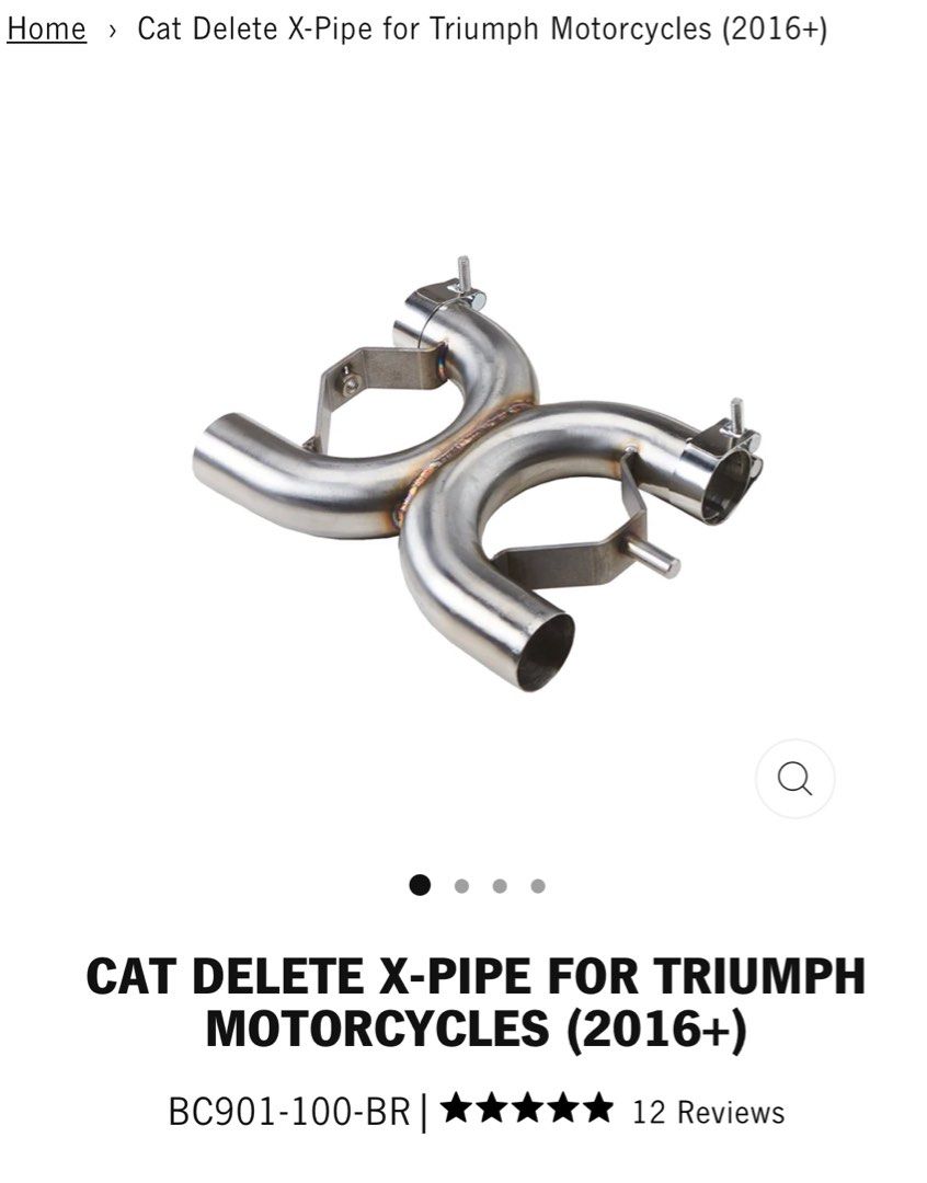 Cat Delete X Pipe for Triumph Bobber Bonneville Models, Motorcycles