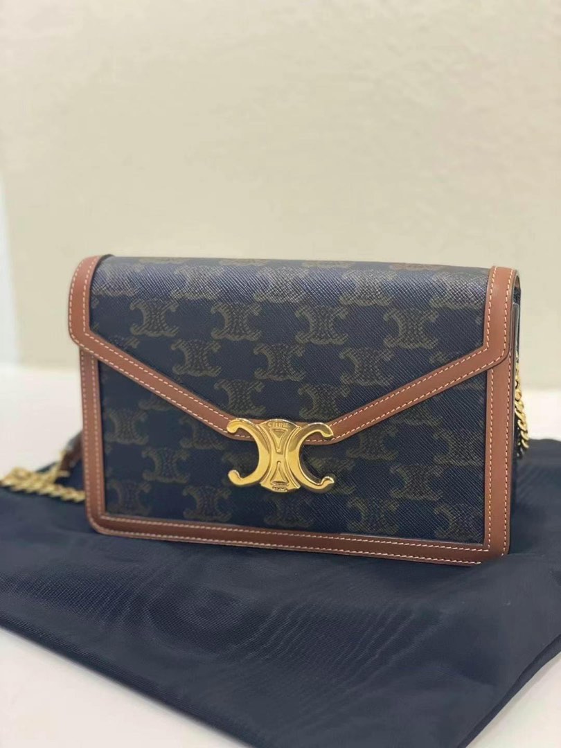Celine Triomphe Canvas WOC, Luxury, Bags & Wallets on Carousell