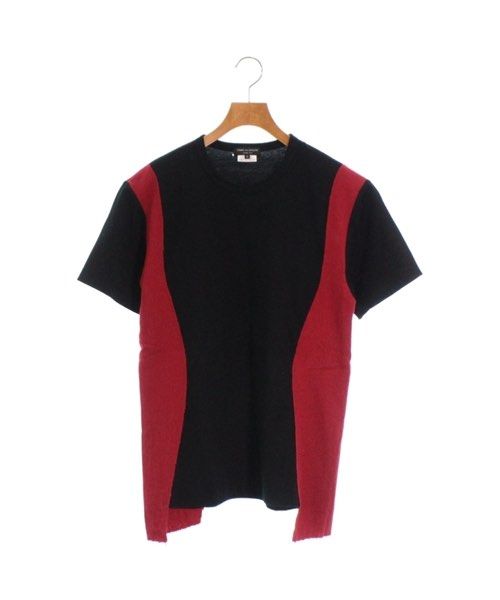Comme des Garcons Homme Plus T shirt SS18 Red Blk Patchwork Cut Sewn AD2017