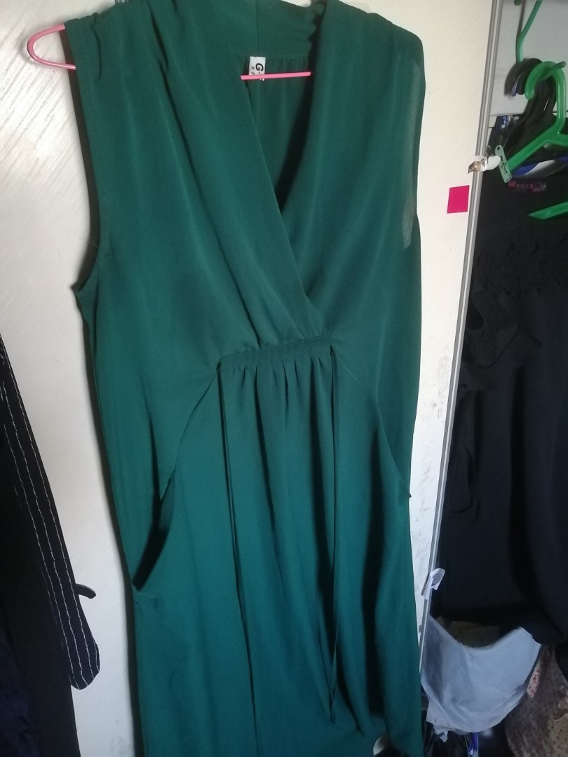 Emerald green maxi plus sized dress, Women's Fashion, Dresses & Sets ...