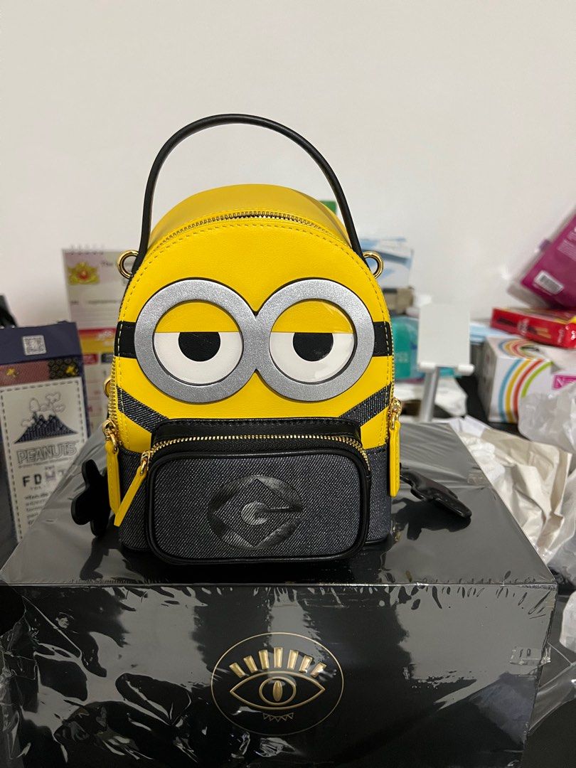 Jual Fion Minions Jacquard with Leather Backpack Authentic, Tas Minion -  Jakarta Barat - Shop_mvc