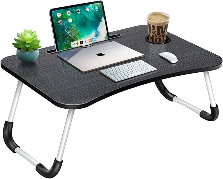 Foldable Laptop Lap Desk, Portable Computer Bed Table Tray with Phone