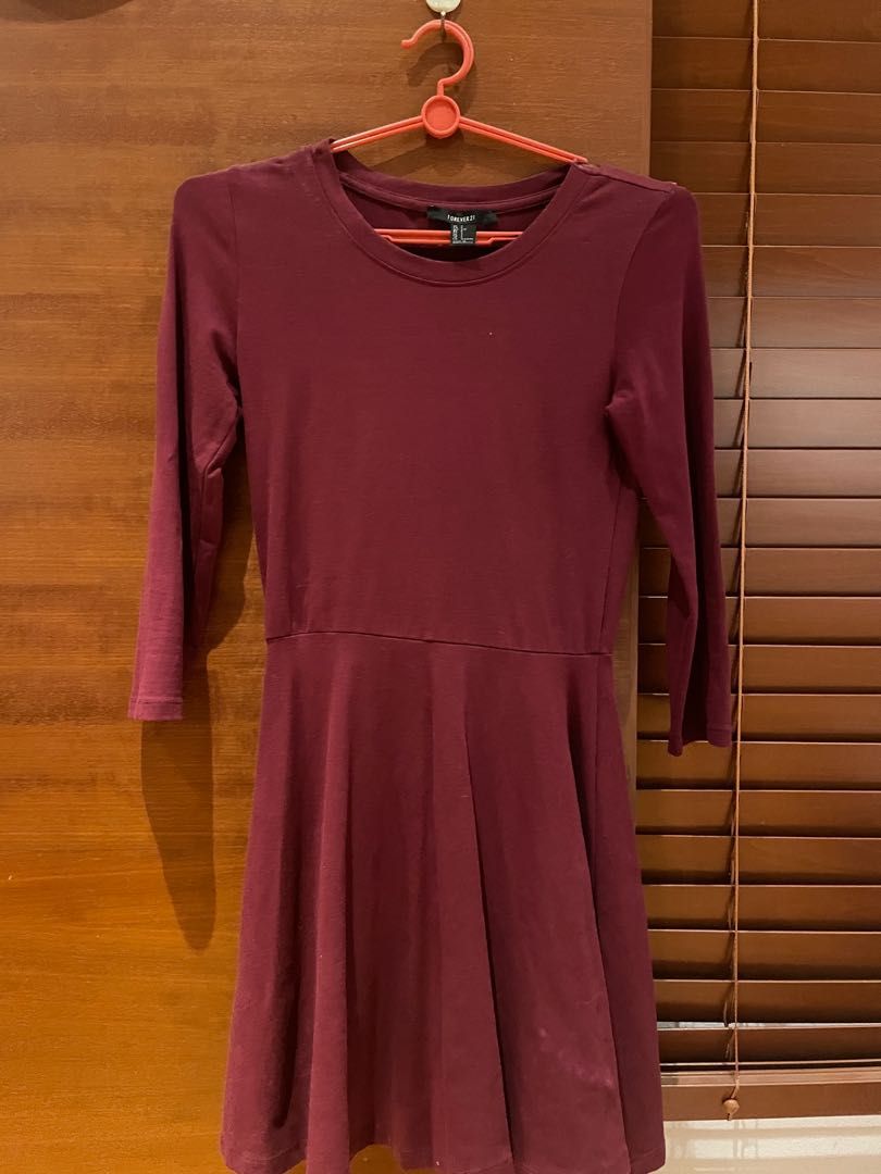 Forever 21 Maroon Dress Women s Fashion Dresses Sets Dresses