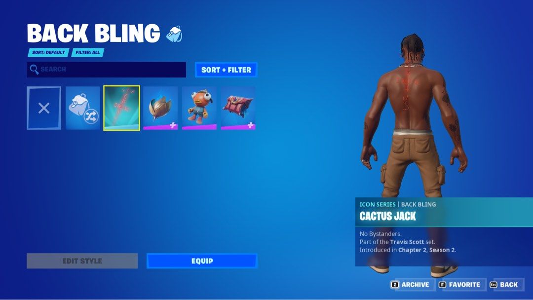 NEW* CACTUS JACK BACK BLING IN FORTNITE! (TRAVIS SCOTT BACK BLING